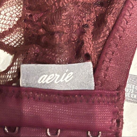 Aerie bralette maroon large lacy  adjustable straps - Picture 4 of 11